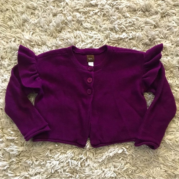 Tea Collection XS cropped ruffle sleeve cardigan - Picture 1 of 4